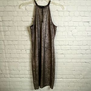 One Heart Clothing snakeskin dress in black with gold shimmer! Size small